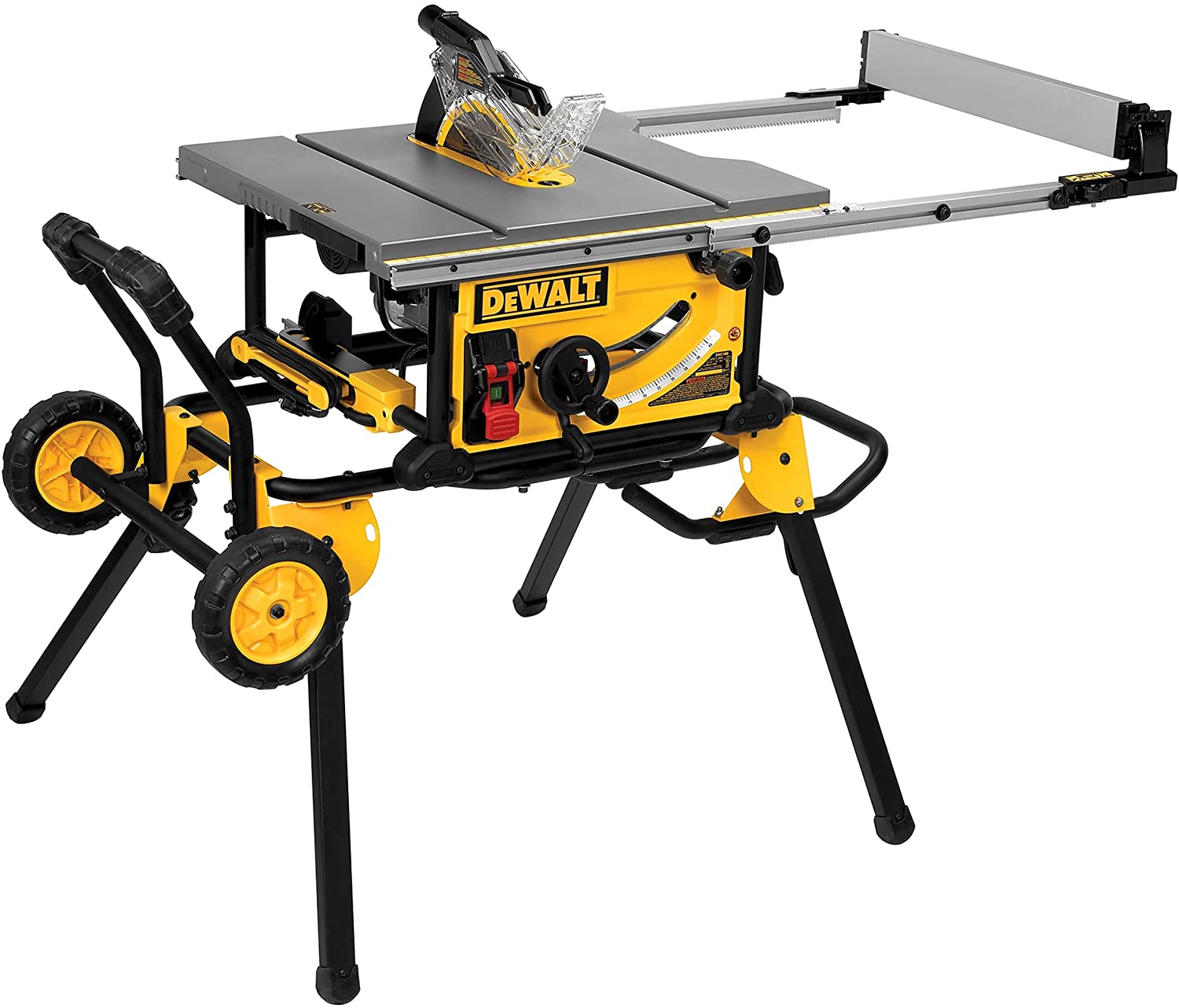 DeWALT Scie à table de chantier 10" et support roulant capacité de coupe de 82,5cm (32-1/2")