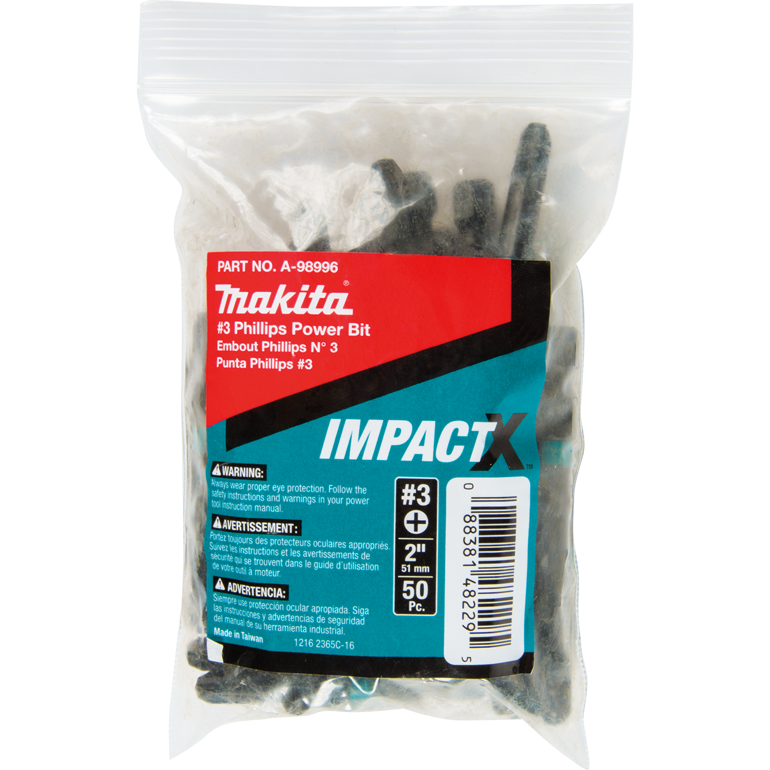 PQT 50 BIT PHILLIPS #3 X 2'' IMPACT MAKITA