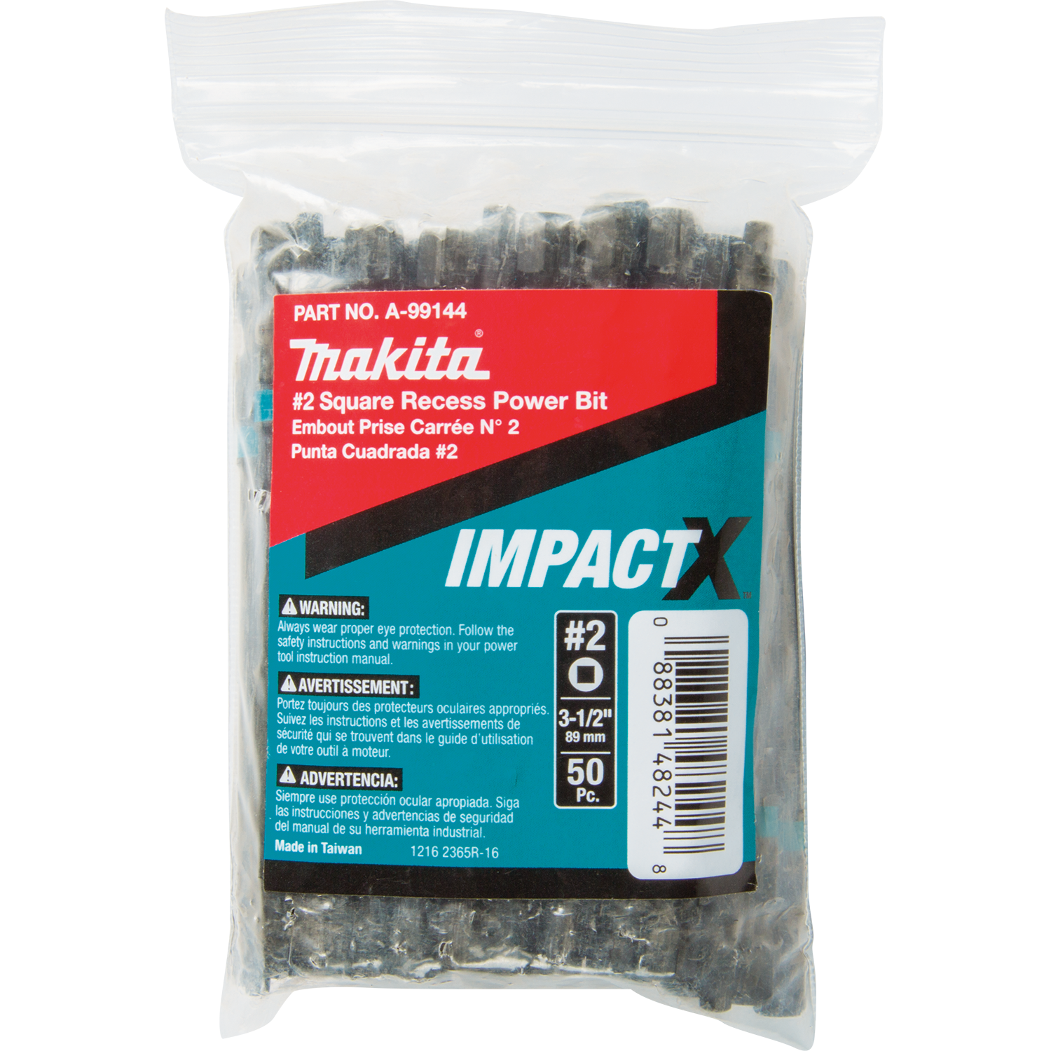 PQT 50 BIT SQUARE #2 X 3-1/2'' IMPACT MAKITA