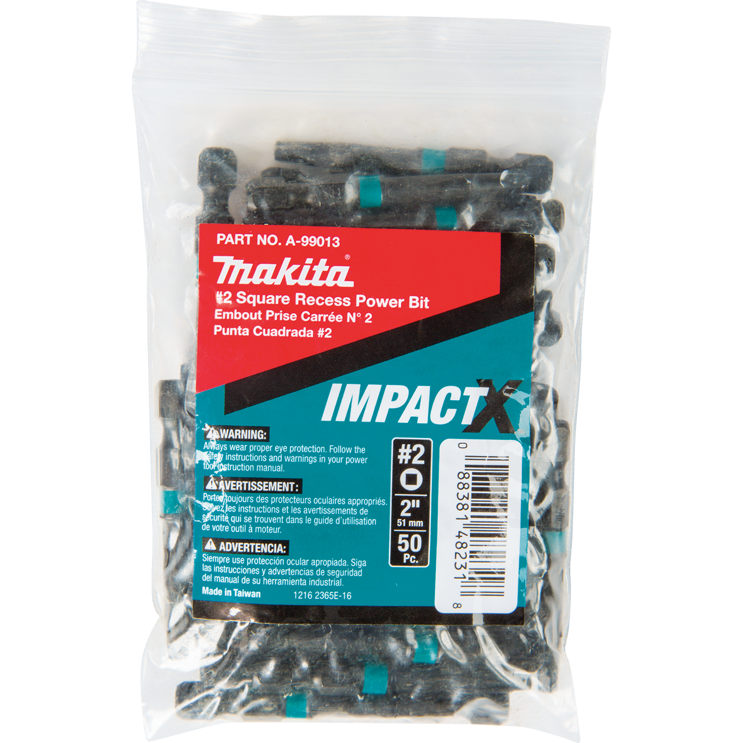 PQT 50 BIT SQUARE #2 X 2'' IMPACT MAKITA