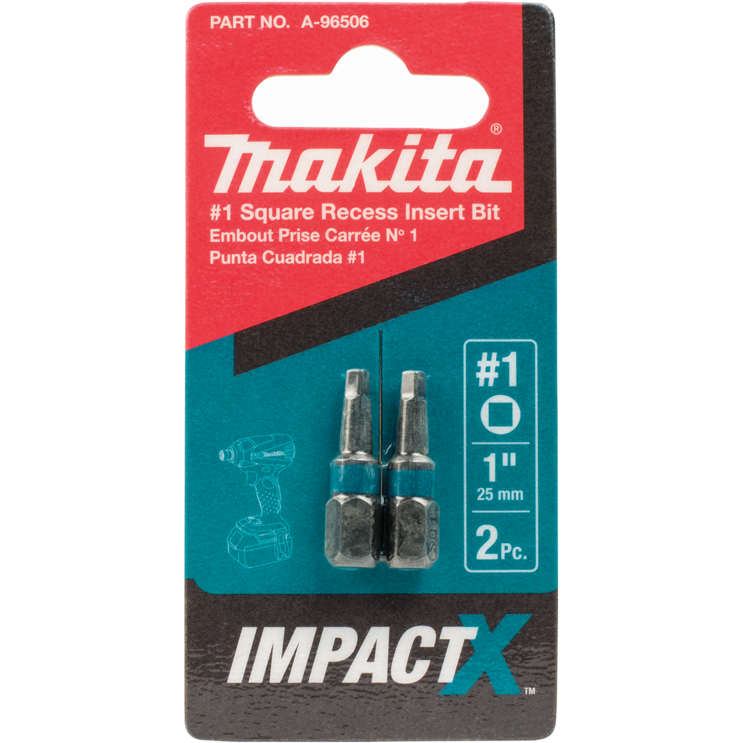 EMBOUT CARRÉ  NO1 X 1'' LONG IMPACT MAKITA